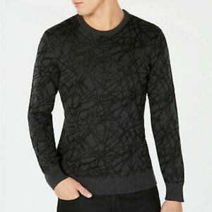 INC men's fitted long sleeve shiny abstract design pullover jumper
